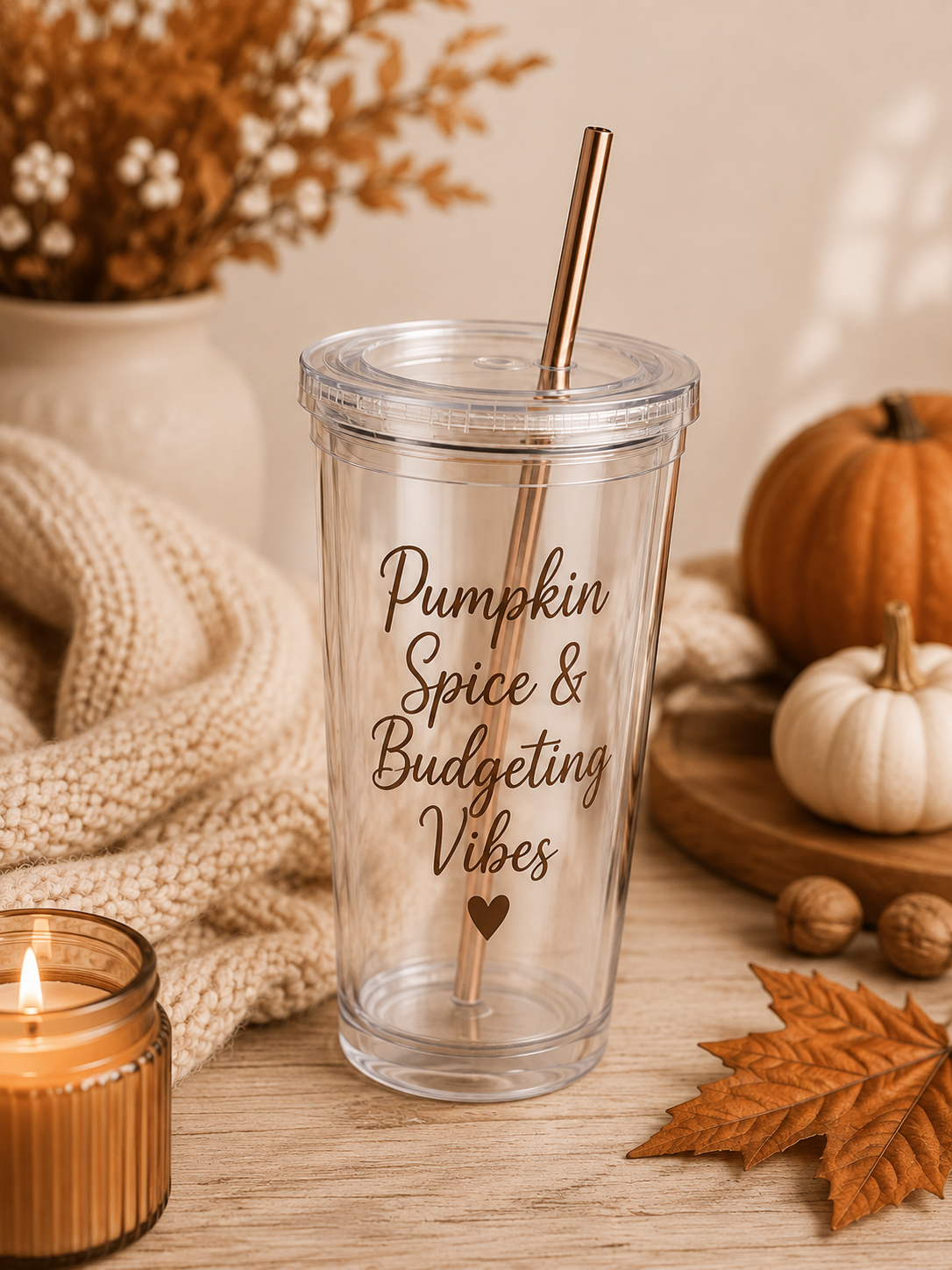 Pumpkin Spice Plastic Tumbler