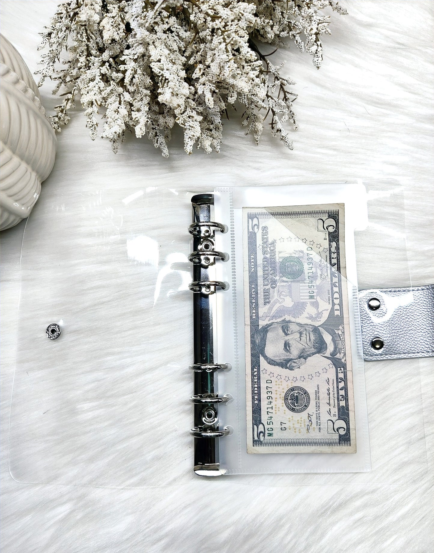 A6 Frosted Matte Vertical Tabbed Pocket Cash Envelopes - Blank image 2