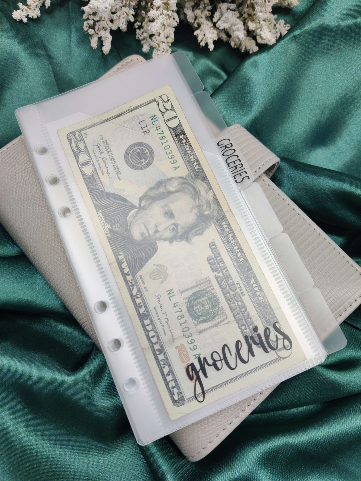 A6 Frosted Matte Vertical Tabbed Cash Envelopes image 0