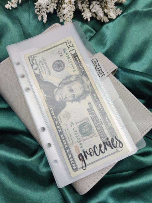 A6 Frosted Matte Vertical Tabbed Cash Envelopes image 0