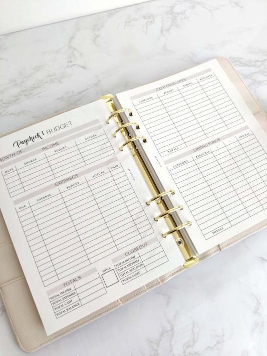 A5 Semi-Monthly Paycheck Budgeting Planner Inserts image 0