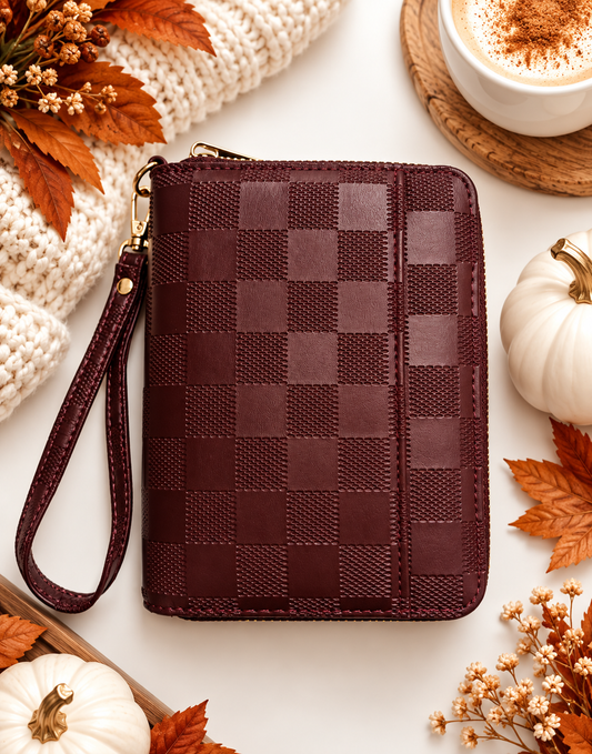 A7 Checkered Zippy Wallet