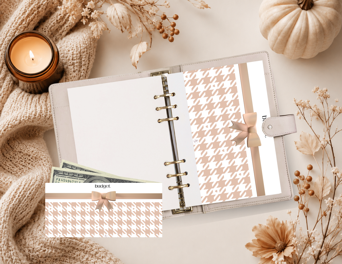 Houndstooth Cappuccino Cash Envelope
