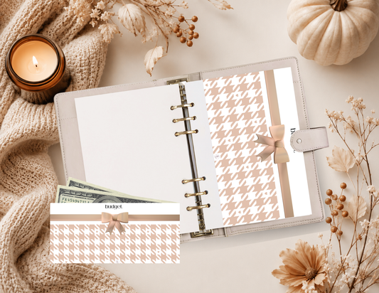 Houndstooth Cappuccino Cash Envelope