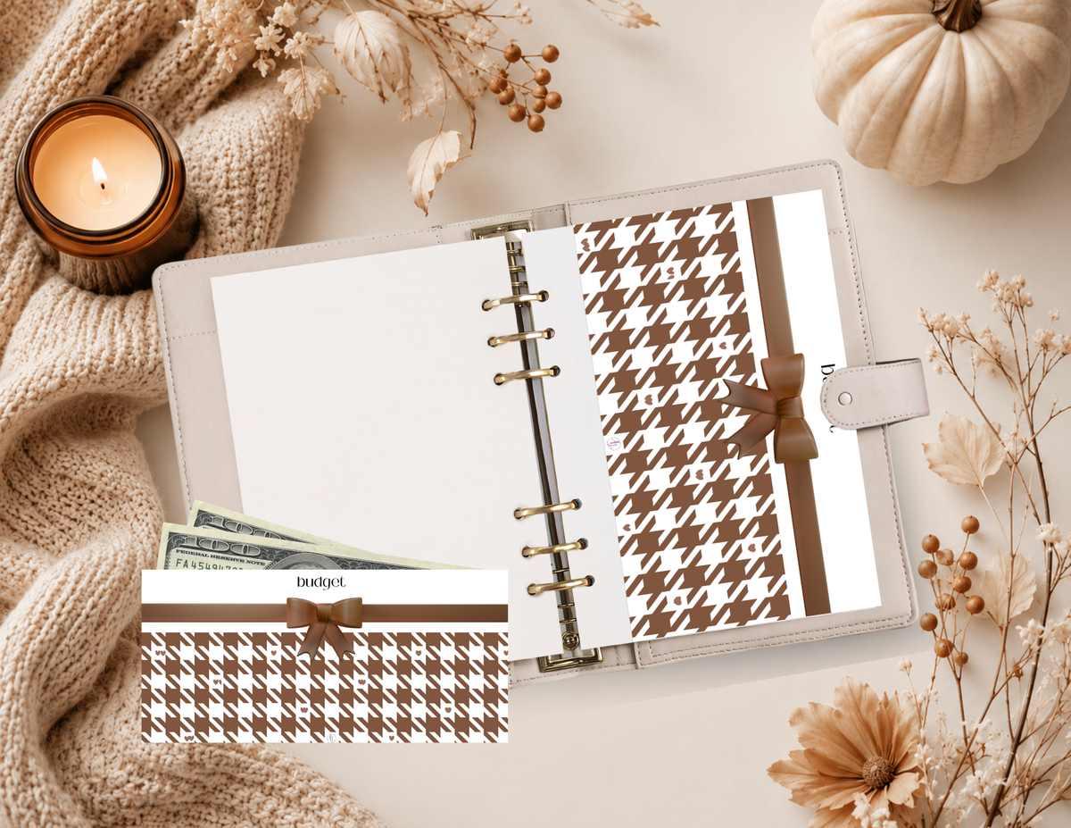 Houndstooth Mocha Cash Envelope
