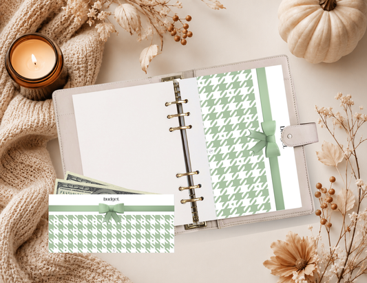 Houndstooth Matcha Cash Envelope