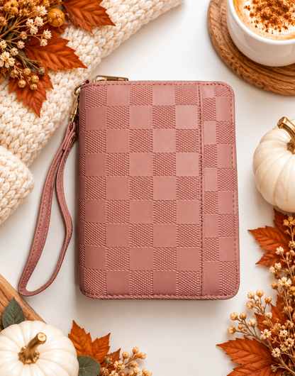 A7 Checkered Zippy Wallet