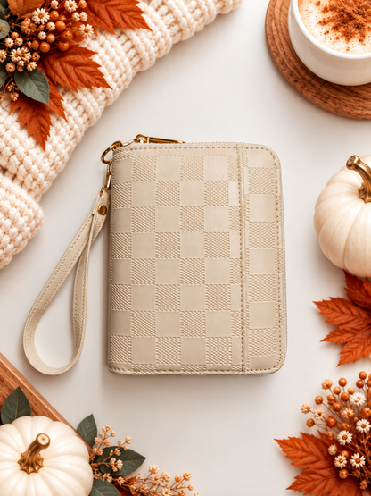 A7 Checkered Zippy Wallet