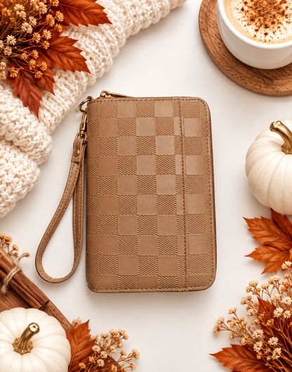 A7 Checkered Zippy Wallet