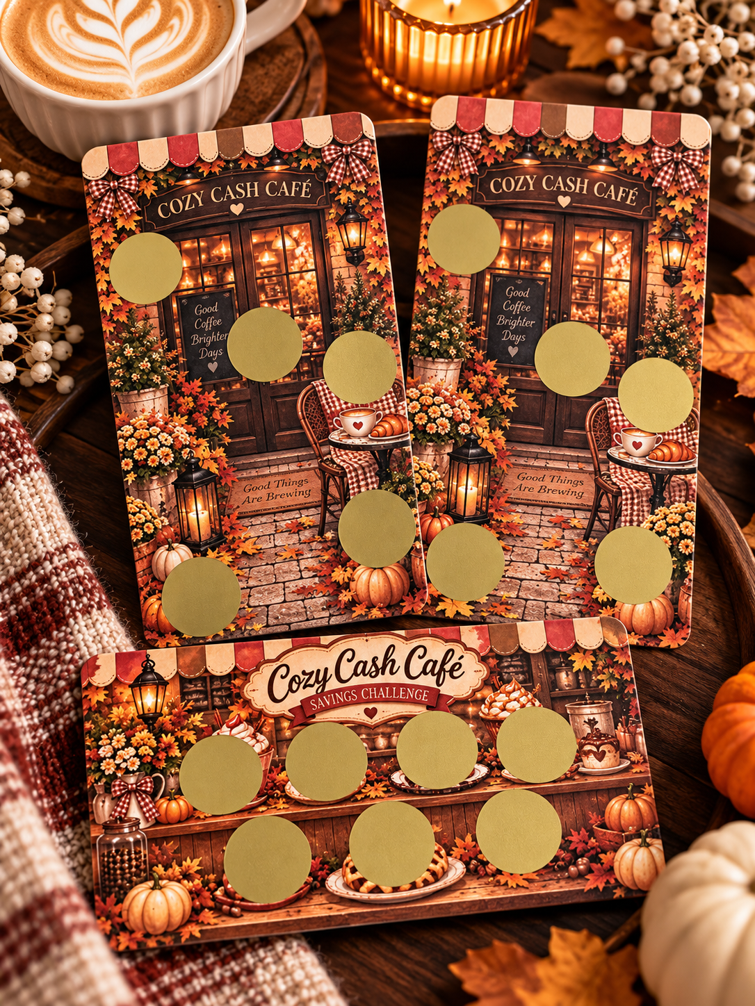 Cozy Cash Cafe Scratch-Off Savings Challenge