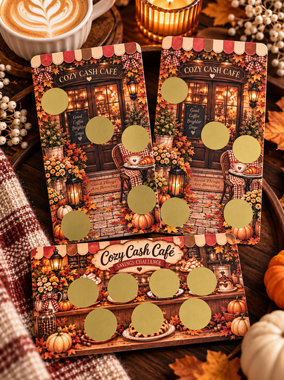 Cozy Cash Cafe Scratch-Off Savings Challenge