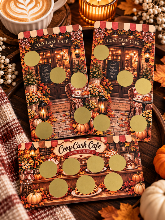 Cozy Cash Cafe Scratch-Off Savings Challenge