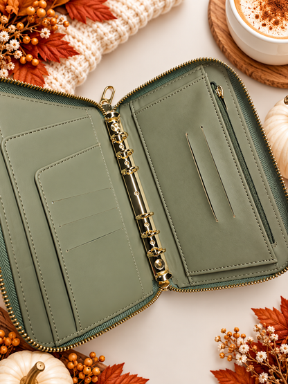 A6 Checkered Zippy Wallet