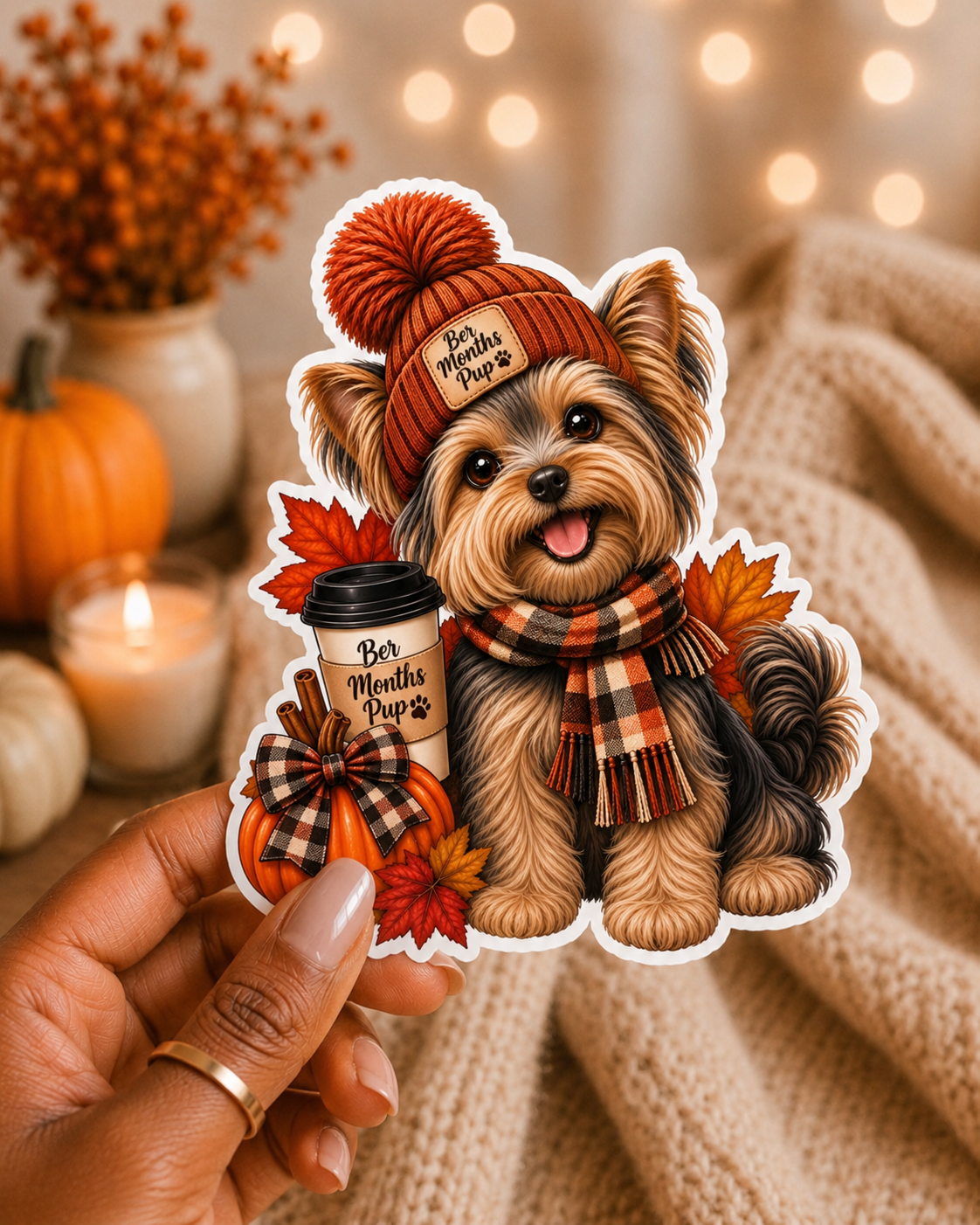 Ber Months Pup Sticker