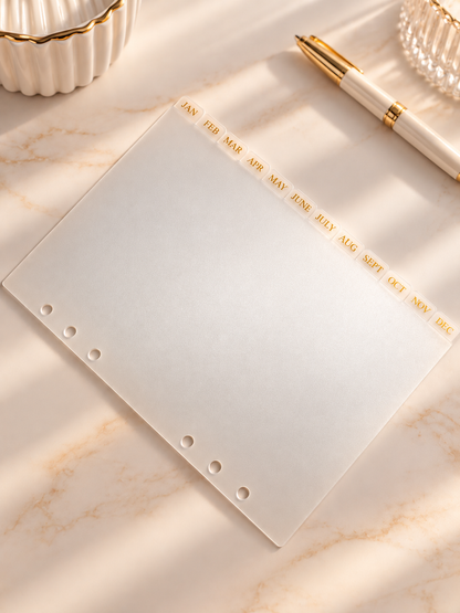 A5 Monthly Tab Dividers