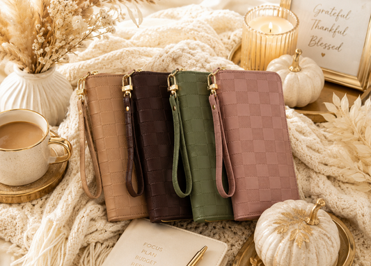 A6 Checkered Zippy Wallet