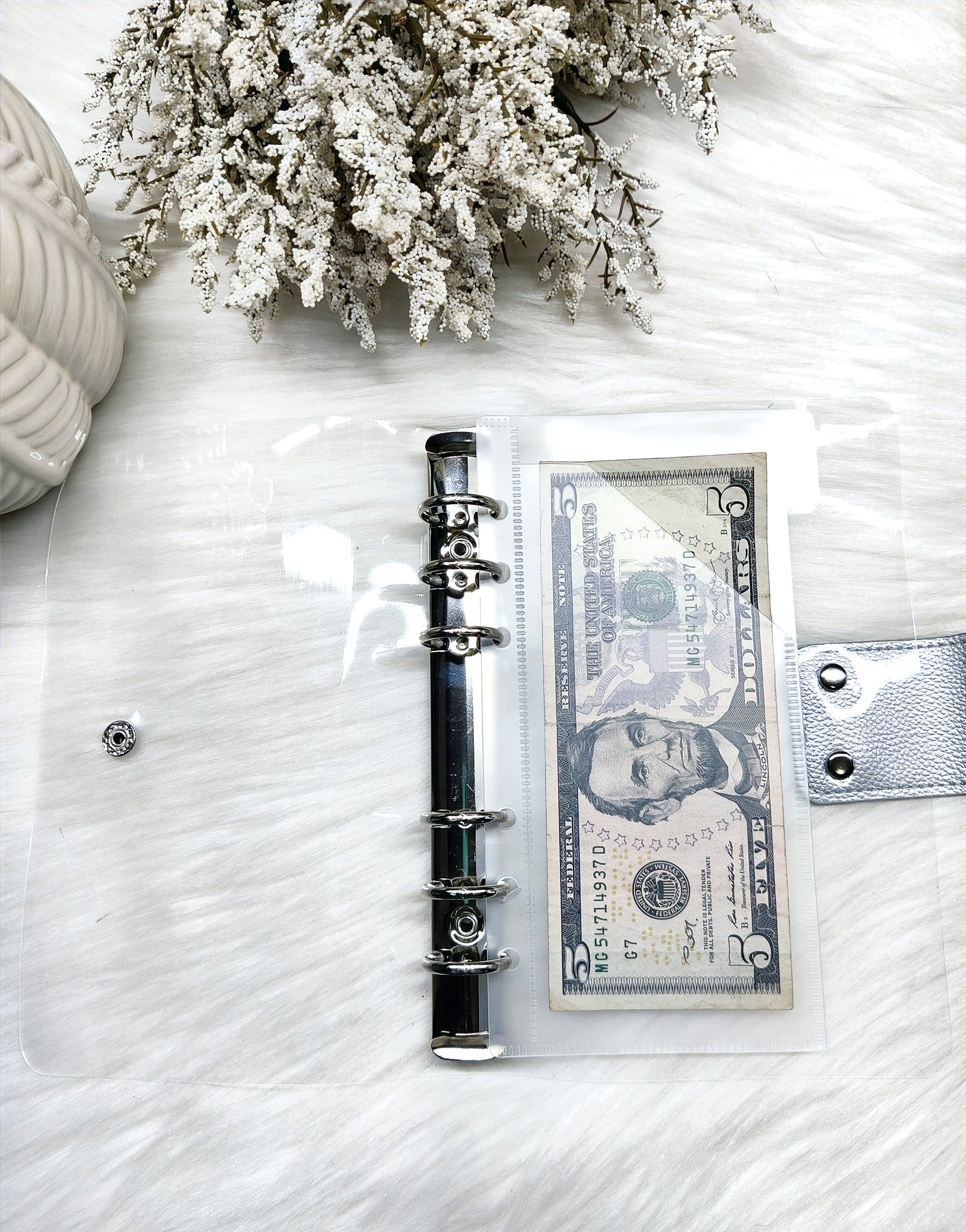 A6 Frosted Matte Vertical Tabbed Pocket Cash Envelopes - Blank image 2