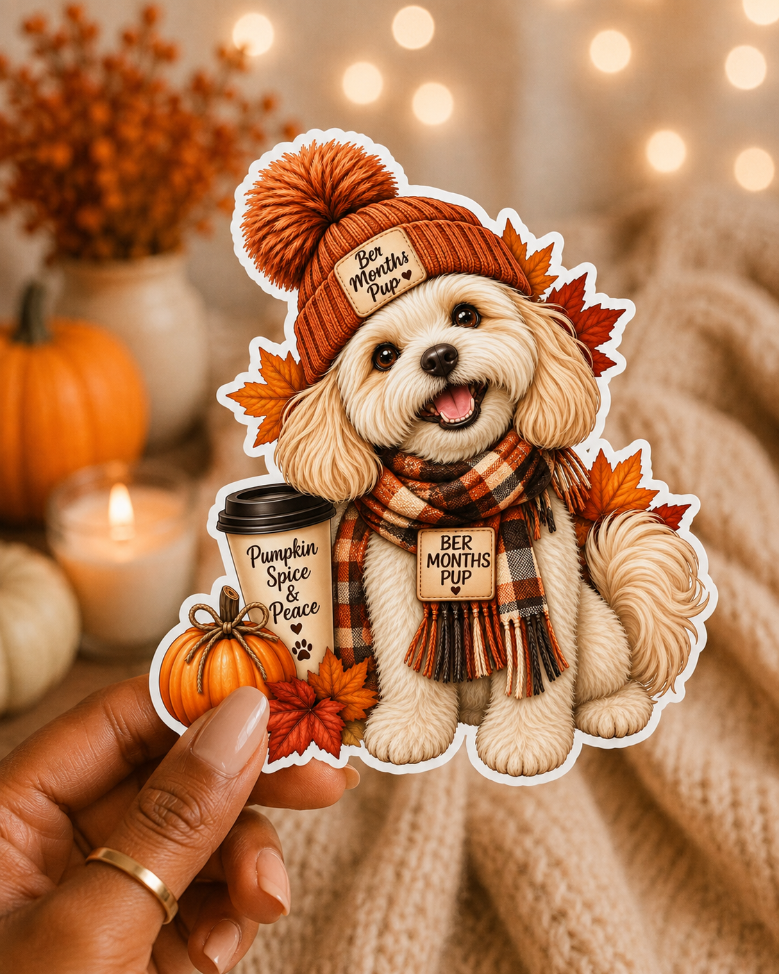 Ber Months Pup Sticker