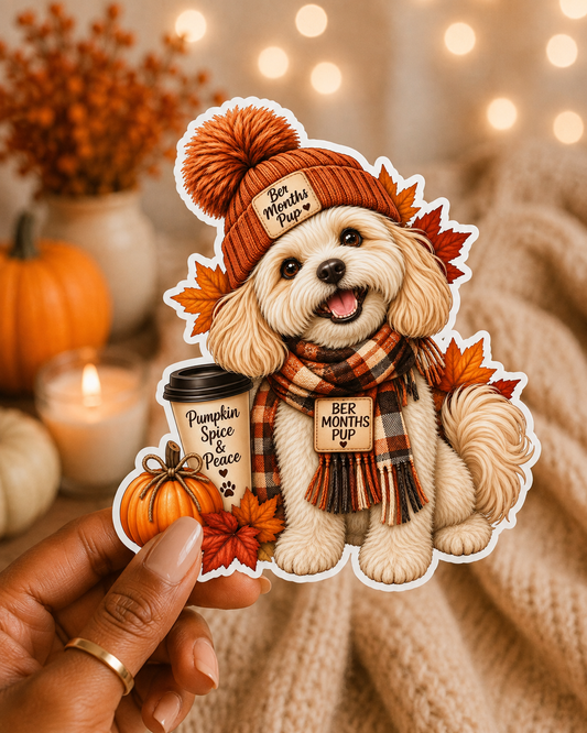 Ber Months Pup Sticker