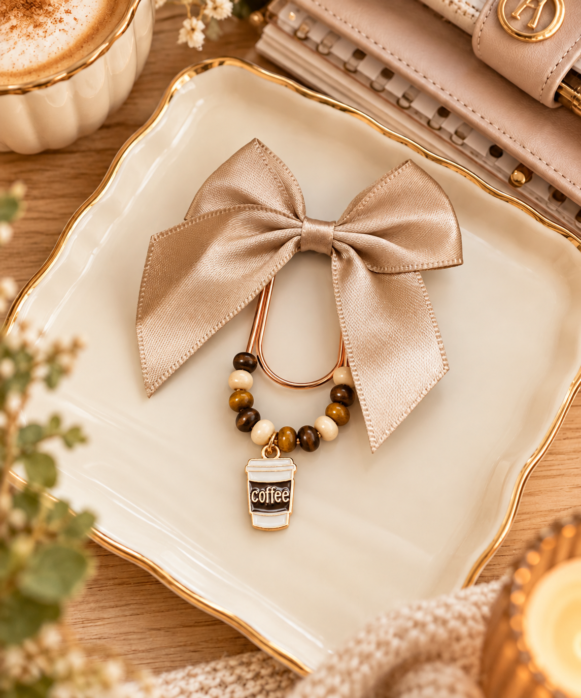 Coffee Bow Jumbo Clip