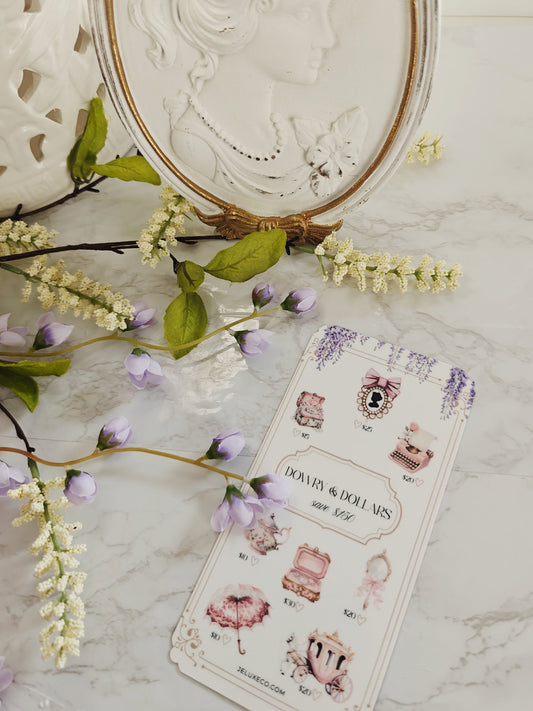 Dowry & Dollars™ A6 $150 Savings Tracker