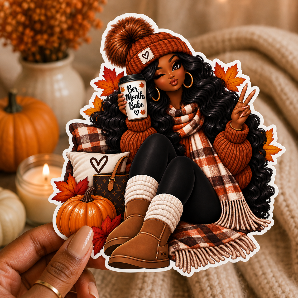 Fall Babe Sticker